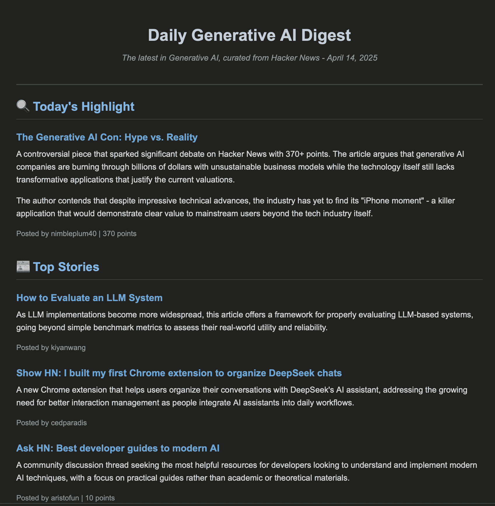 Hacker News daily news